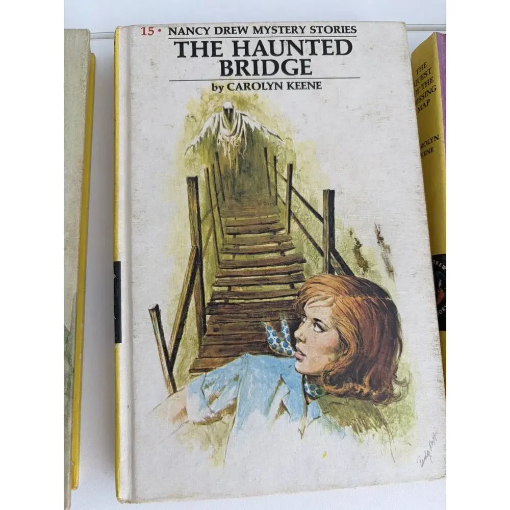 Lot 5 Nancy Drew Yellow Hardcover 60’s & 70s #6, 8, 13, 15, 19 Carolyn Keene